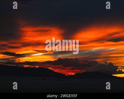 Multi colored sunset at White Sands National Paek Stock Photo