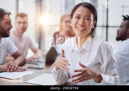 Professional business team discussing new commercial project Stock Photo