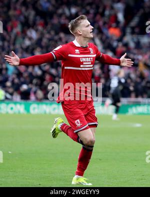 Middlesbrough's Marcus Forss celebrates after scoring their first goal ...