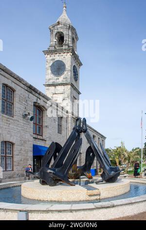 Historic Clocktower Shopping Mall Building, Clocktower Terrace, Royal Naval Dockyard, Sandy's Parish, Bermuda Stock Photo