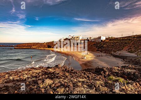 Playa Grande beach in Porís de Abona (Tenerife island) Stock Photo