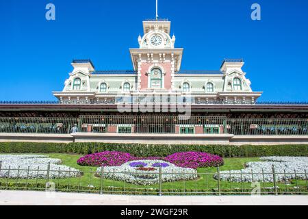 Entrance to Magic Kingdom, Walt Disney World Resort, Bay Lake, Orange County, Orlando, Florida, United States of America Stock Photo