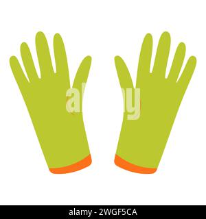 garden rubber gloves fabric green protection icon element Stock Vector