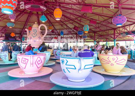 Mad Tea Party ride, Fantasyland, Magic Kingdom, Walt Disney World Resort, Orange County, Orlando, Florida, United States of America Stock Photo