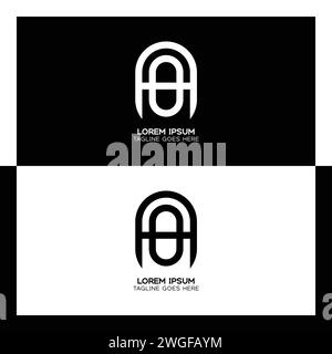 AO initial letter logo. Alphabet A and O pattern design monogram Stock Vector