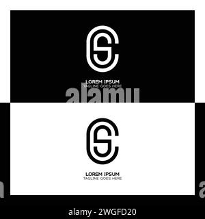 CS initial letter logo. Alphabet C and S pattern design monogram Stock Vector