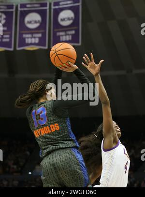 Baton Rouge, USA. 04th Feb, 2024. During a Southeastern Conference women's college basketball game at Pete Maravich Assembly Center in Baton Rouge, Louisiana on Sunday, February 4, 2023. (Photo by Peter G. Forest/Sipa USA) Credit: Sipa USA/Alamy Live News Stock Photo
