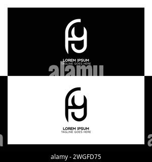FY initial letter logo. Alphabet F and Y pattern design monogram Stock Vector