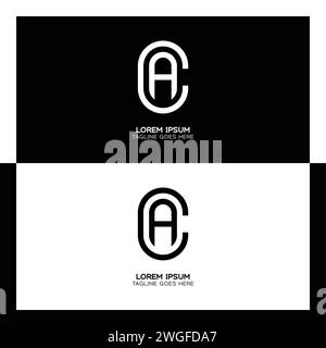 CA initial letter logo. Alphabet C and A pattern design monogram Stock Vector
