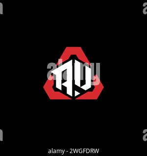 AU initial logo modern and futuristic concept for esport or gaming logo Stock Vector