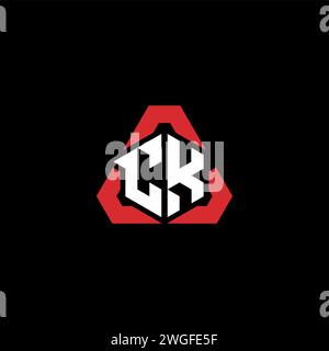 CK initial logo modern and futuristic concept for esport or gaming logo Stock Vector