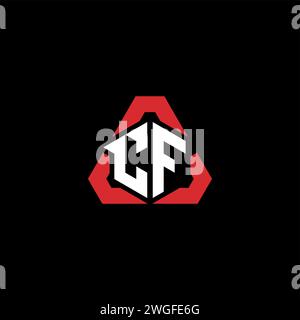 CF initial logo modern and futuristic concept for esport or gaming logo Stock Vector