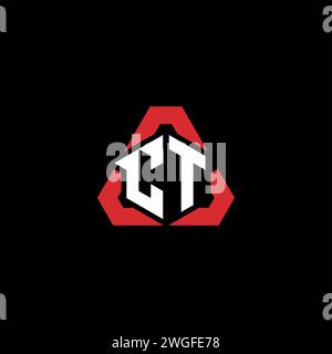 CT initial logo modern and futuristic concept for esport or gaming logo Stock Vector