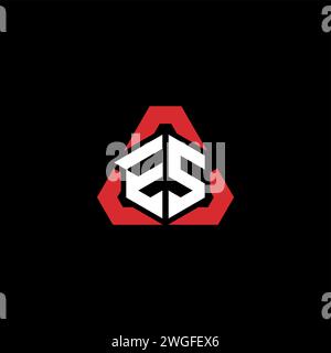 ES initial logo modern and futuristic concept for esport or gaming logo Stock Vector