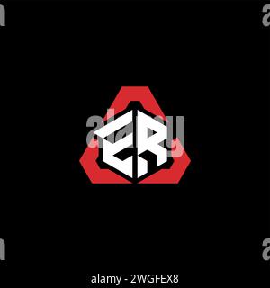 ER initial logo modern and futuristic concept for esport or gaming logo Stock Vector