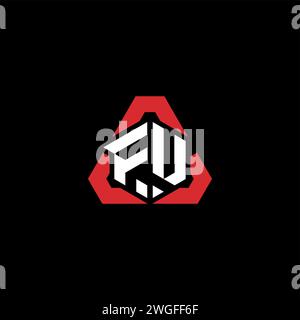 FU initial logo modern and futuristic concept for esport or gaming logo Stock Vector