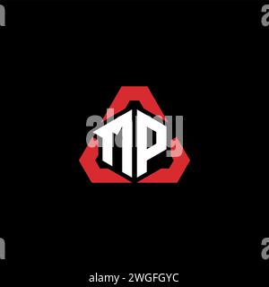 MP initial logo modern and futuristic concept for esport or gaming logo Stock Vector