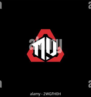 MU initial logo modern and futuristic concept for esport or gaming logo Stock Vector