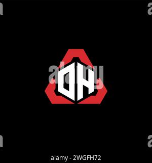 OH initial logo modern and futuristic concept for esport or gaming logo Stock Vector