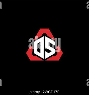 OS initial logo modern and futuristic concept for esport or gaming logo Stock Vector