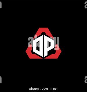 OP initial logo modern and futuristic concept for esport or gaming logo Stock Vector