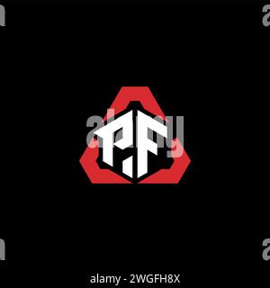 PF initial logo modern and futuristic concept for esport or gaming logo Stock Vector