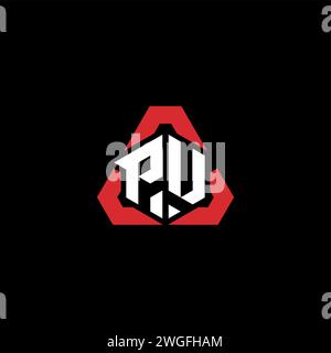 PU initial logo modern and futuristic concept for esport or gaming logo Stock Vector