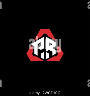PR initial logo modern and futuristic concept for esport or gaming logo Stock Vector