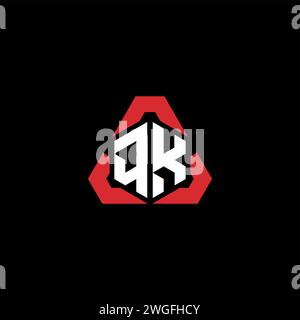QK initial logo modern and futuristic concept for esport or gaming logo Stock Vector