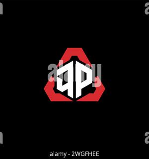 QP initial logo modern and futuristic concept for esport or gaming logo Stock Vector