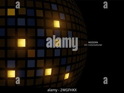 Abstract sphere with bright light boxes, vector illustration Stock Vector