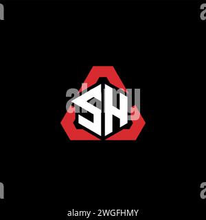 SH initial logo modern and futuristic concept for esport or gaming logo Stock Vector