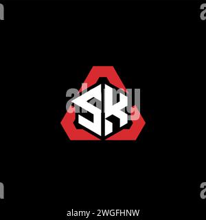 SK initial logo modern and futuristic concept for esport or gaming logo Stock Vector