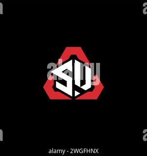 SU initial logo modern and futuristic concept for esport or gaming logo Stock Vector