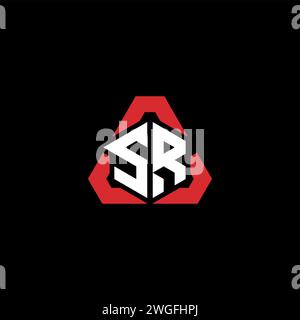 SR initial logo modern and futuristic concept for esport or gaming logo Stock Vector