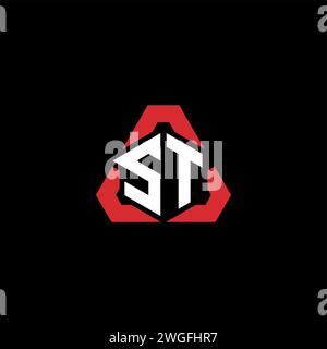 ST initial logo modern and futuristic concept for esport or gaming logo Stock Vector
