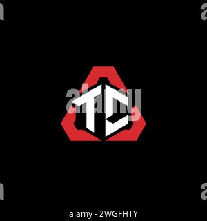TC initial logo modern and futuristic concept for esport or gaming logo Stock Vector