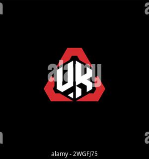 UK initial logo modern and futuristic concept for esport or gaming logo Stock Vector