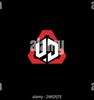 UJ initial logo modern and futuristic concept for esport or gaming logo Stock Vector