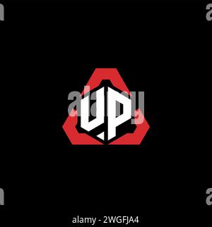 UP initial logo modern and futuristic concept for esport or gaming logo Stock Vector