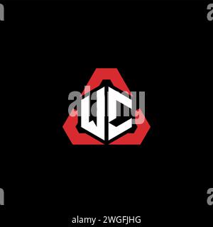 WC initial logo modern and futuristic concept for esport or gaming logo Stock Vector