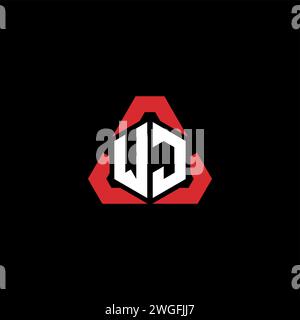 WJ initial logo modern and futuristic concept for esport or gaming logo Stock Vector