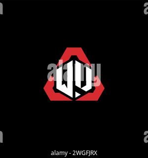 WU initial logo modern and futuristic concept for esport or gaming logo Stock Vector