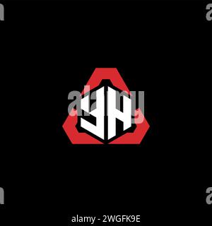 YH initial logo modern and futuristic concept for esport or gaming logo Stock Vector