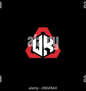 WK initial logo modern and futuristic concept for esport or gaming logo Stock Vector