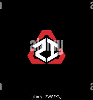ZI initial logo modern and futuristic concept for esport or gaming logo Stock Vector