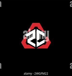 ZC initial logo modern and futuristic concept for esport or gaming logo Stock Vector
