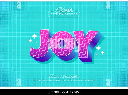 Playful 3D vector text effect graphic style. Editable vector headline and title template. Stock Vector
