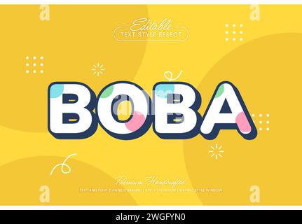 Playful 3D vector text effect graphic style. Editable vector headline and title template. Stock Vector