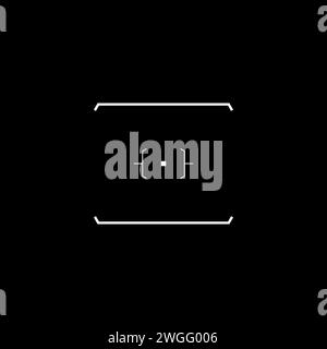 Cyberpunk target, cyber aim, rectangle HUD sight Stock Vector